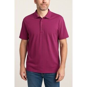 Lands End Mens Polo Shirt Size XL/T Pink Short Sleeve Golf Tennis Casual Resort